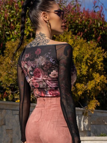 JIORO Blouse 'VINTAGE FLOWERS' in Black