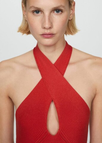 Robes en maille 'shiffer' MANGO en rouge