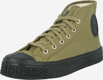 US Rubber Sneakers hoog 'SUMMER' in Groen: voorkant