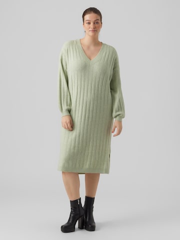 Vero Moda Curve Úpletové šaty 'DOFFY' – zelená
