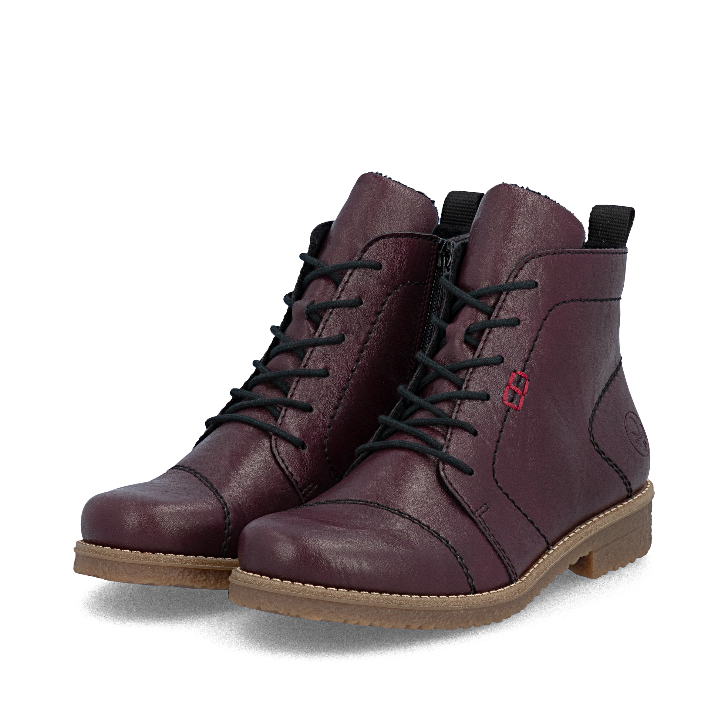 Bottines à lacets Rieker en rouge