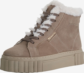 Tamaris Lace-up bootie in Beige: front