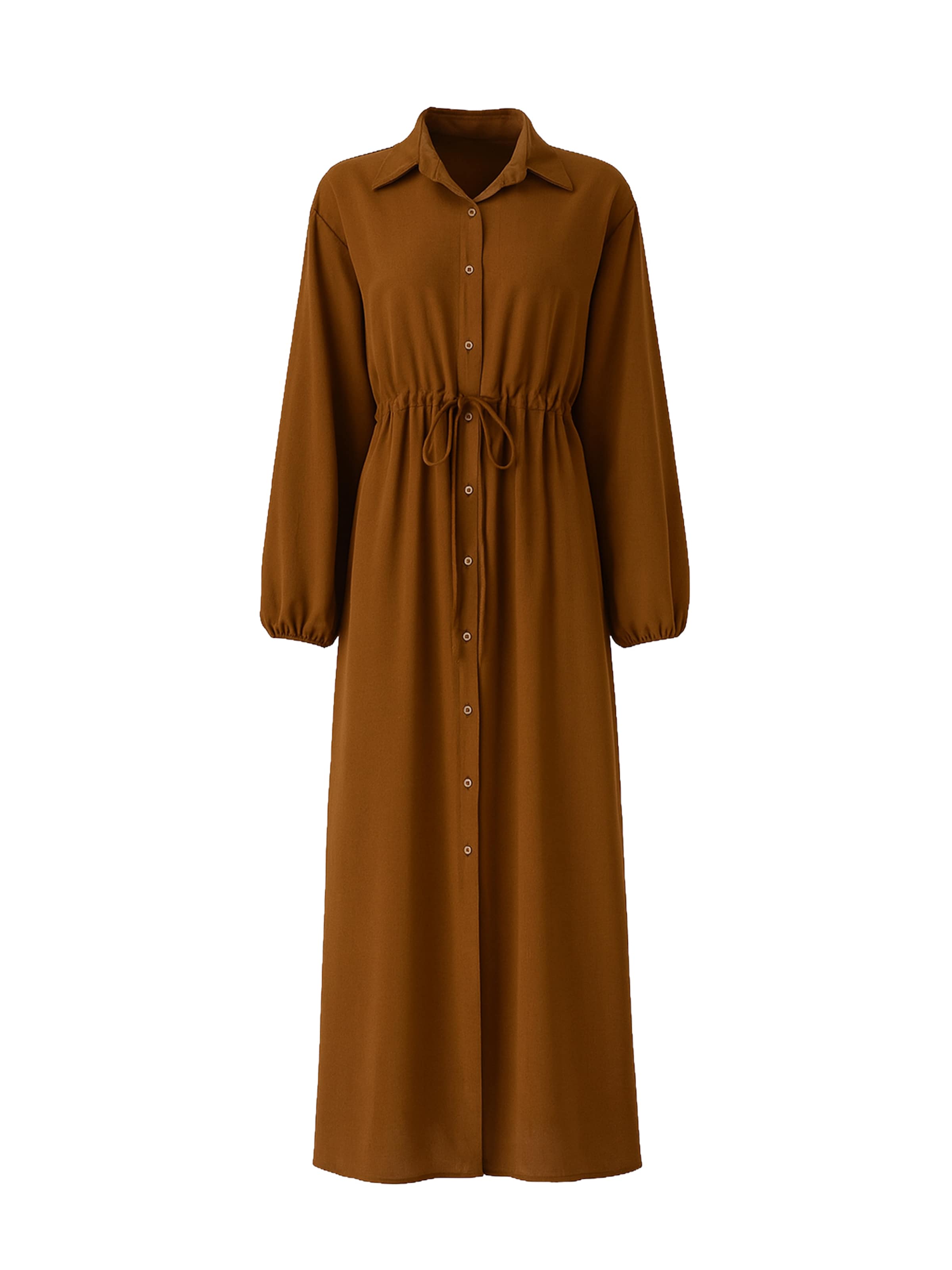 Robe-chemise Elara en marron : devant