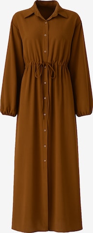 Robe-chemise Elara en marron : devant