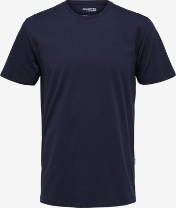 T-Shirt 'Aspen' SELECTED HOMME en bleu : devant