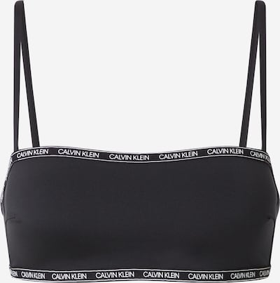 Sutien costum de baie Calvin Klein Swimwear pe negru / alb, Vizualizare produs