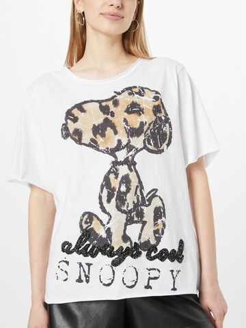 Frogbox Oversize t-shirt 'Snoopy Leo' i vit