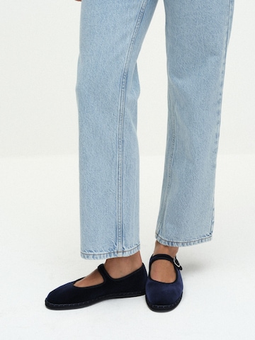 The Set Ballerina met riempjes 'Premium' in Blauw