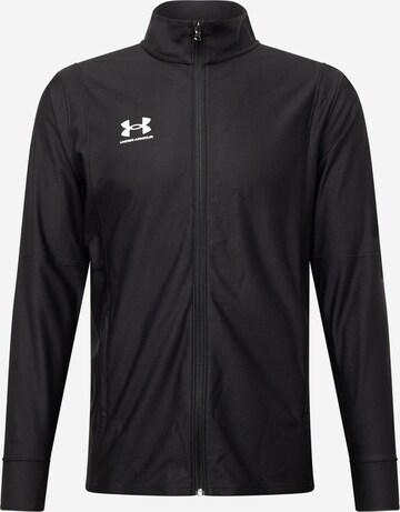 UNDER ARMOUR - Sudadera con cremallera deportiva 'Challenger' en negro: frente