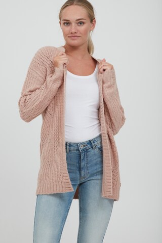 Oxmo Knit Cardigan 'Cle' in Pink: front