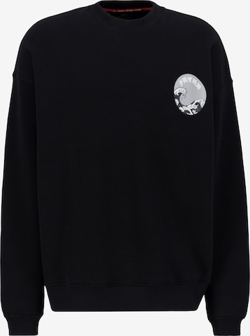 ALPHA INDUSTRIES - Sweatshirt 'Japan Wave Warrior' em preto: frente