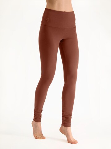 Urban Goddess Yoga & Activewear Slim fit Leggings 'Shaktified Yoga & Pilates' in Brown