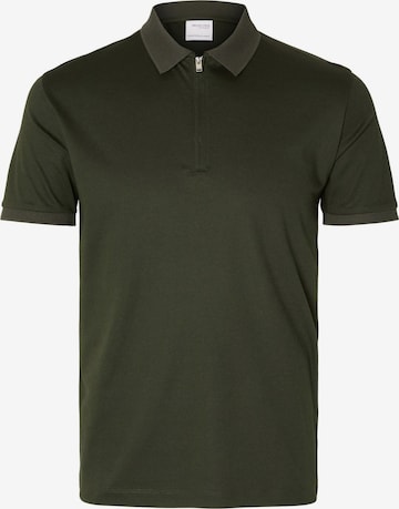 T-Shirt 'Fave' SELECTED HOMME en vert : devant