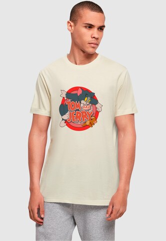 ABSOLUTE CULT T-Shirt 'Tom and Jerry - Classic Catch' in Beige: predná strana