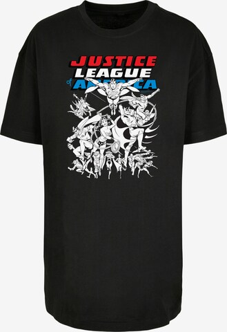 F4NT4STIC Oversized Shirt 'Justice League Mono Action Pose' in Black: front