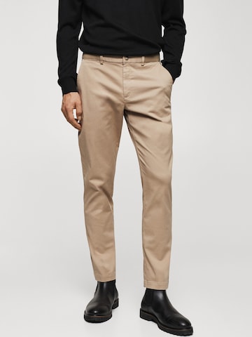 MANGO MAN Regular Pants 'Prato' in Beige: front