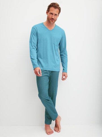 CALIDA Long Pajamas 'Relax Streamline' in Blue