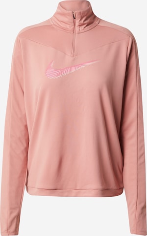 NIKE Performance shirt 'Swoosh' in Pink: front