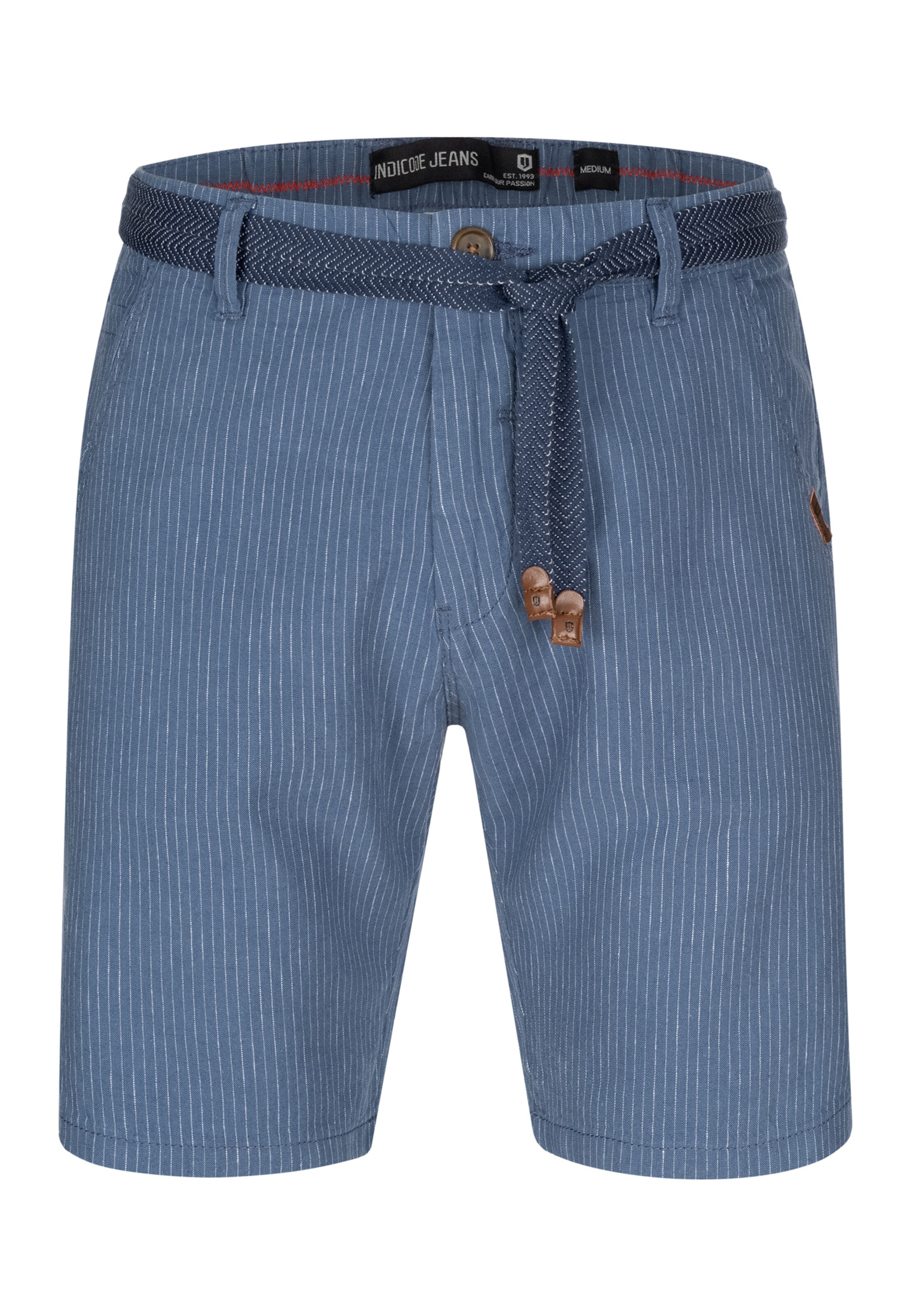 INDICODE JEANS Chino trousers 'Enford' in Blue: front