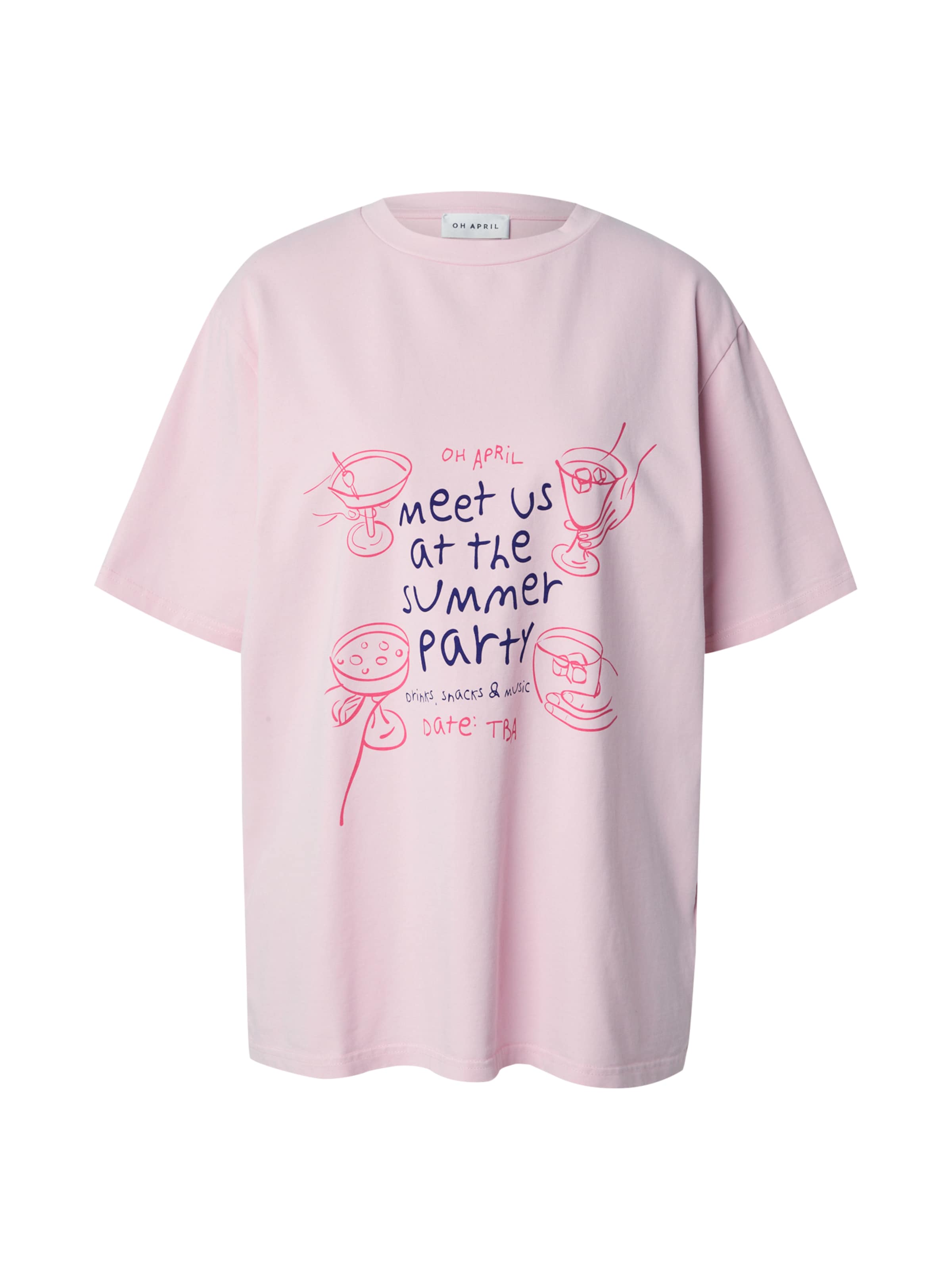 OH APRIL Tričko 'Summer Party' – pink: přední strana