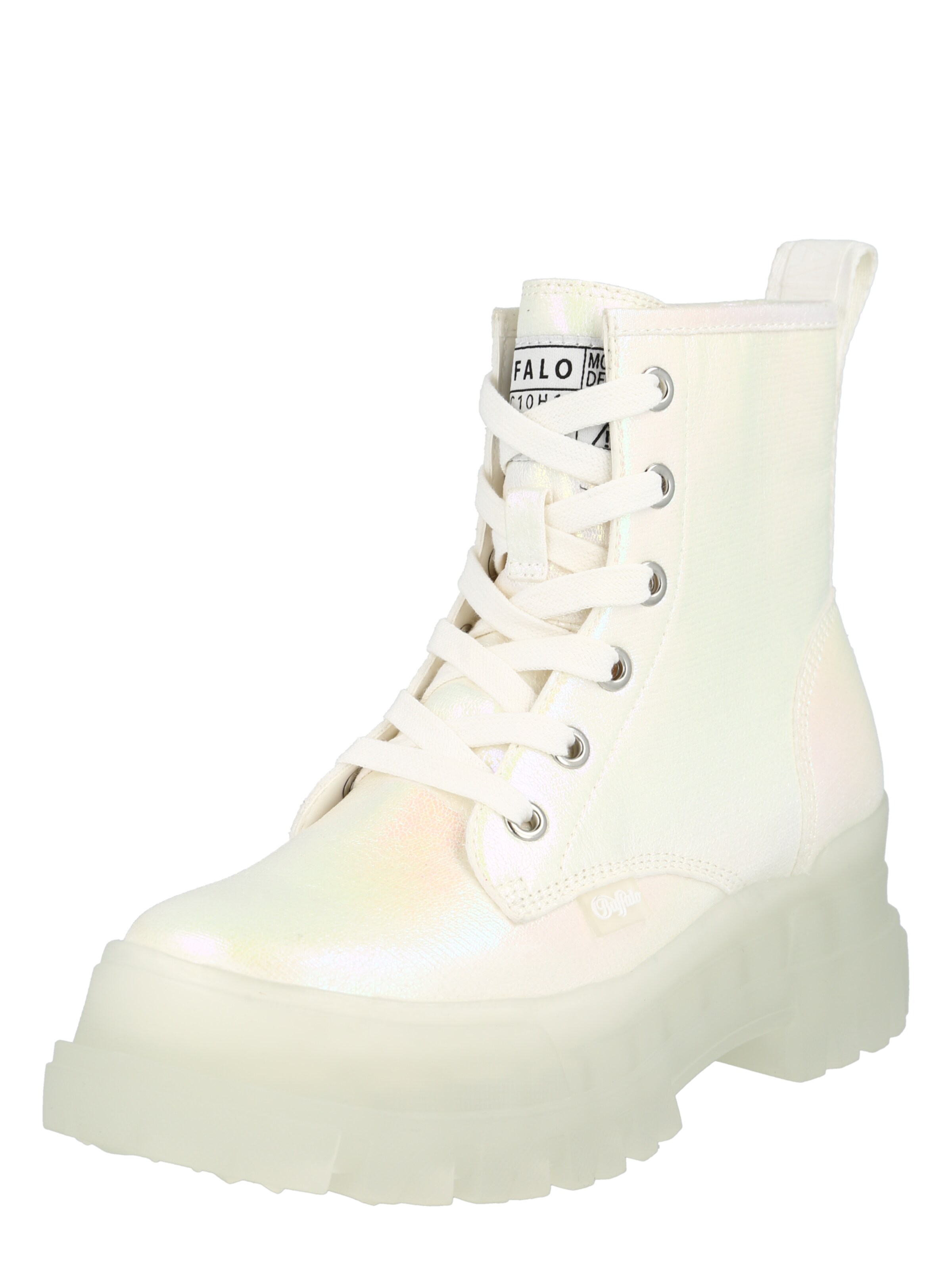 BUFFALO Lace-up bootie 'ASPHA LOAFER' in White: front