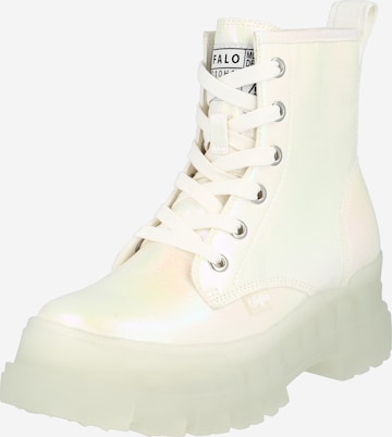 BUFFALO Lace-Up Ankle Boots 'Aspha' in White: front