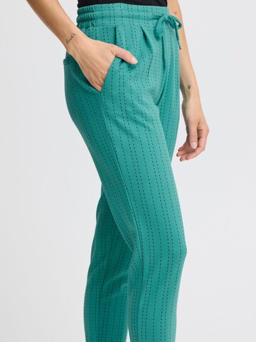 Effilé Pantalon à pince 'Ruti' ICHI en vert