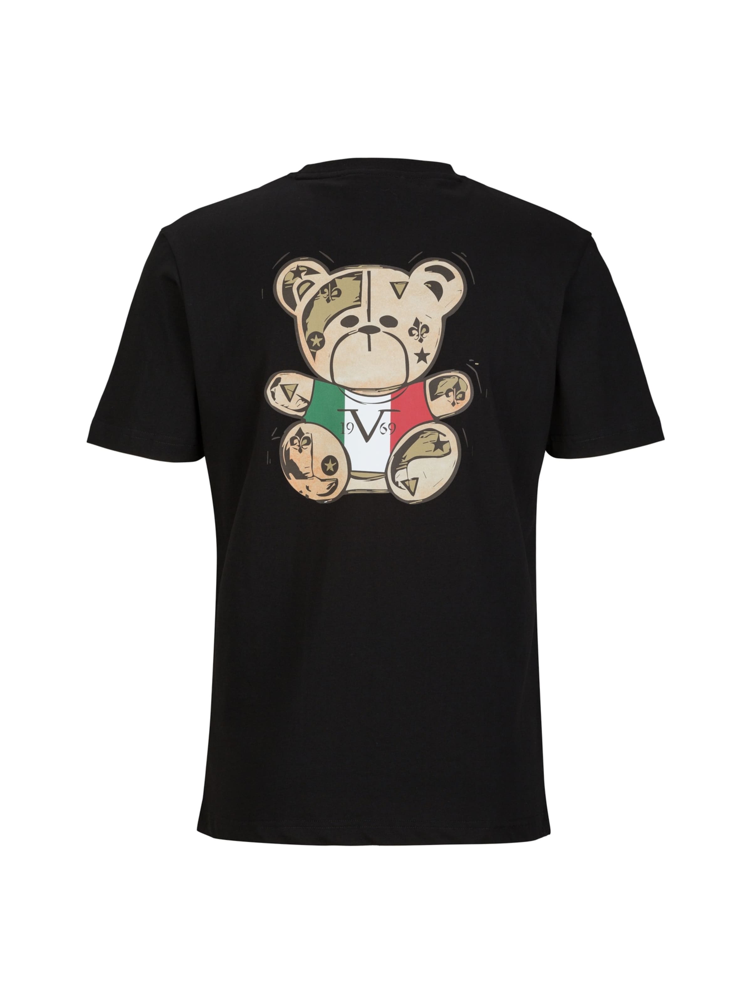 juoda 19V69 ITALIA Marškinėliai 'Rafael Carrier 4'