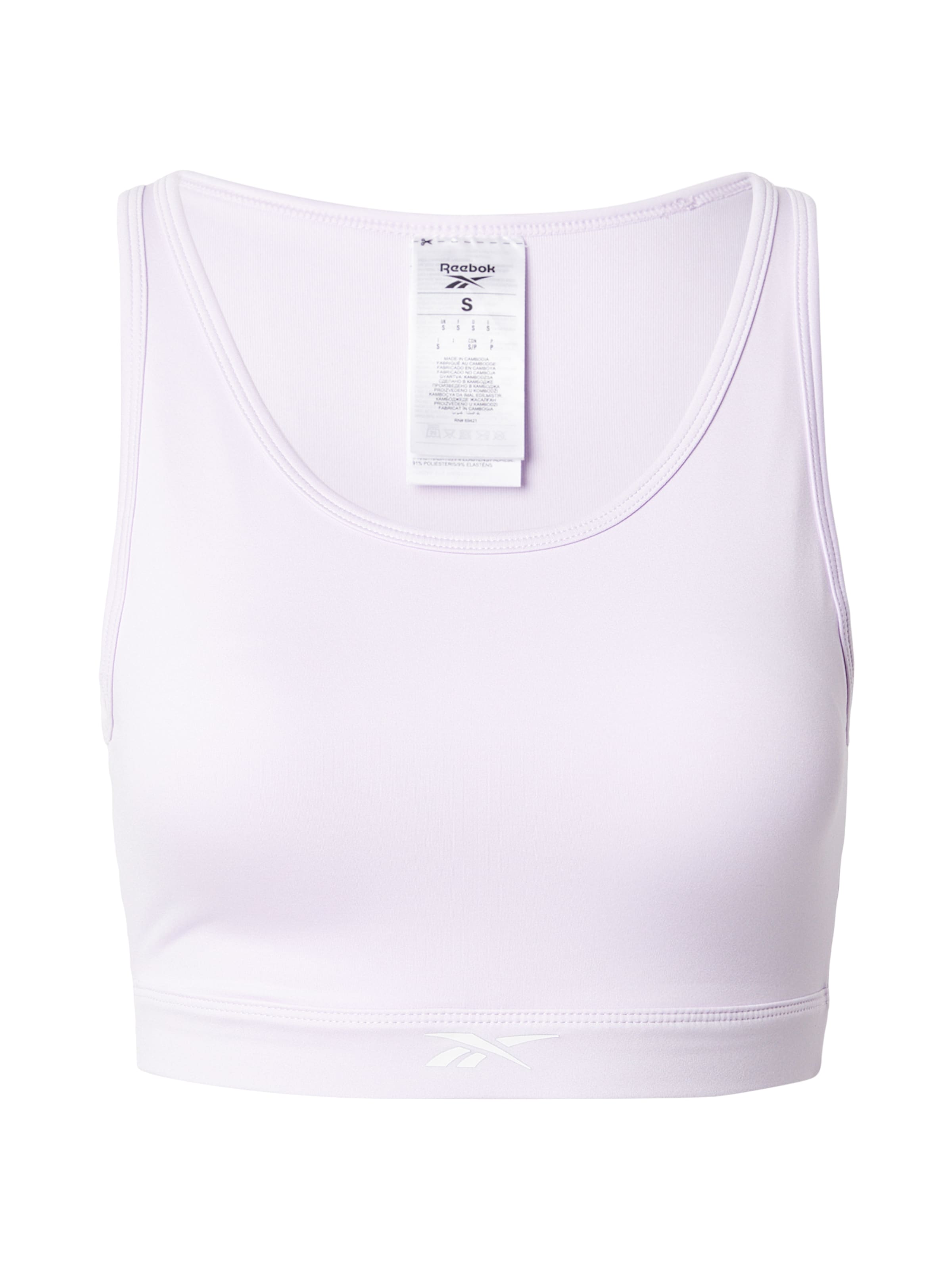 Sutien sport de la Reebok pe roz: față