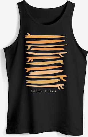 Neverless Shirt 'Surf Boards South' in Schwarz: Vorderseite