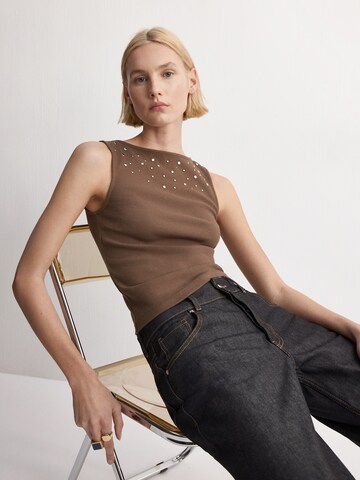 MANGO Top 'HEX' in Braun