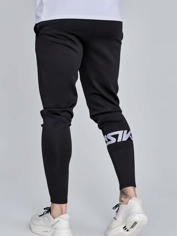 SikSilk Slim fit Workout Pants 'Muscle Fit Joggers' in Black