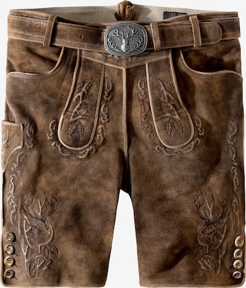 STOCKERPOINT Regular Trachtenshorts 'Lewis' in Braun: Vorderseite