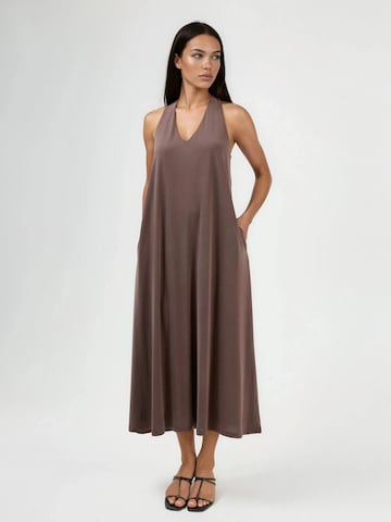 Busem Dress in Brown: front