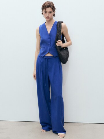 MANGO Loosefit Bandplooibroek 'BONNIE' in Blauw