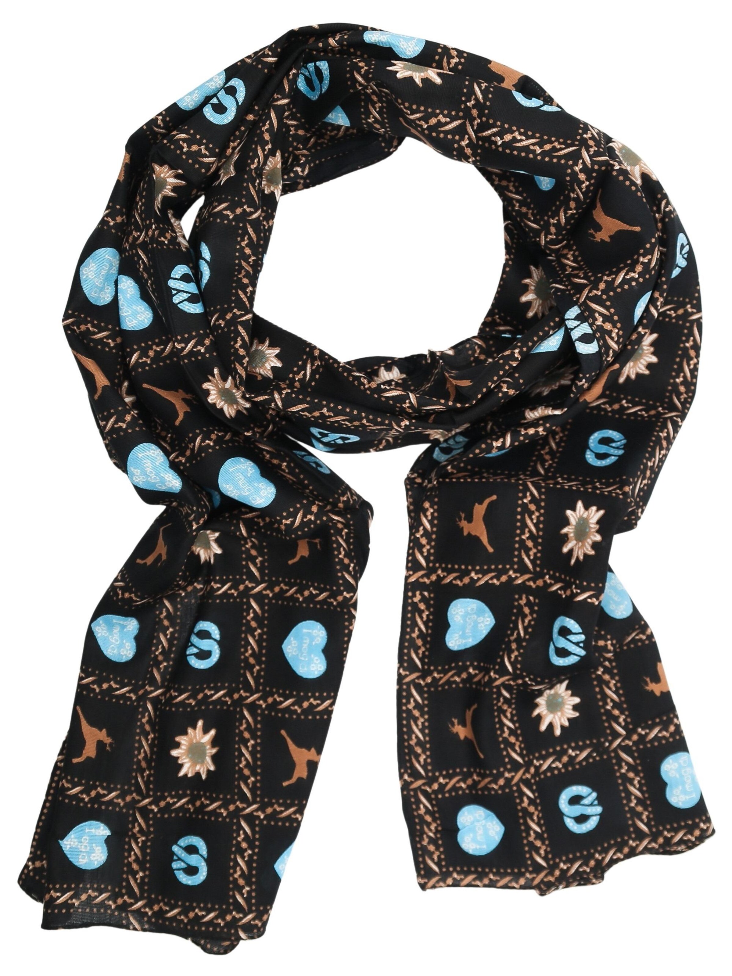 Allgäu Rebell Scarf 'Trachteneleganz' in Black: front