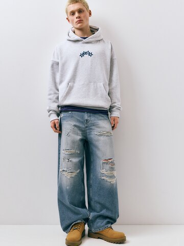 Sweat-shirt 'STWD' Pull&Bear en gris