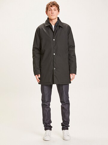 KnowledgeCotton Apparel Winter Jacket ' ARCTIC CANVAS jacket with buttons ' in Black: front