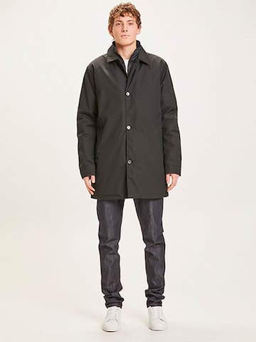 KnowledgeCotton Apparel Winter Jacket ' ARCTIC CANVAS jacket with buttons ' in Black: front