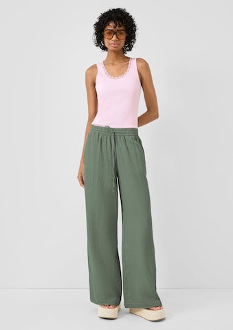 QS Wide Leg Hose in Blau
