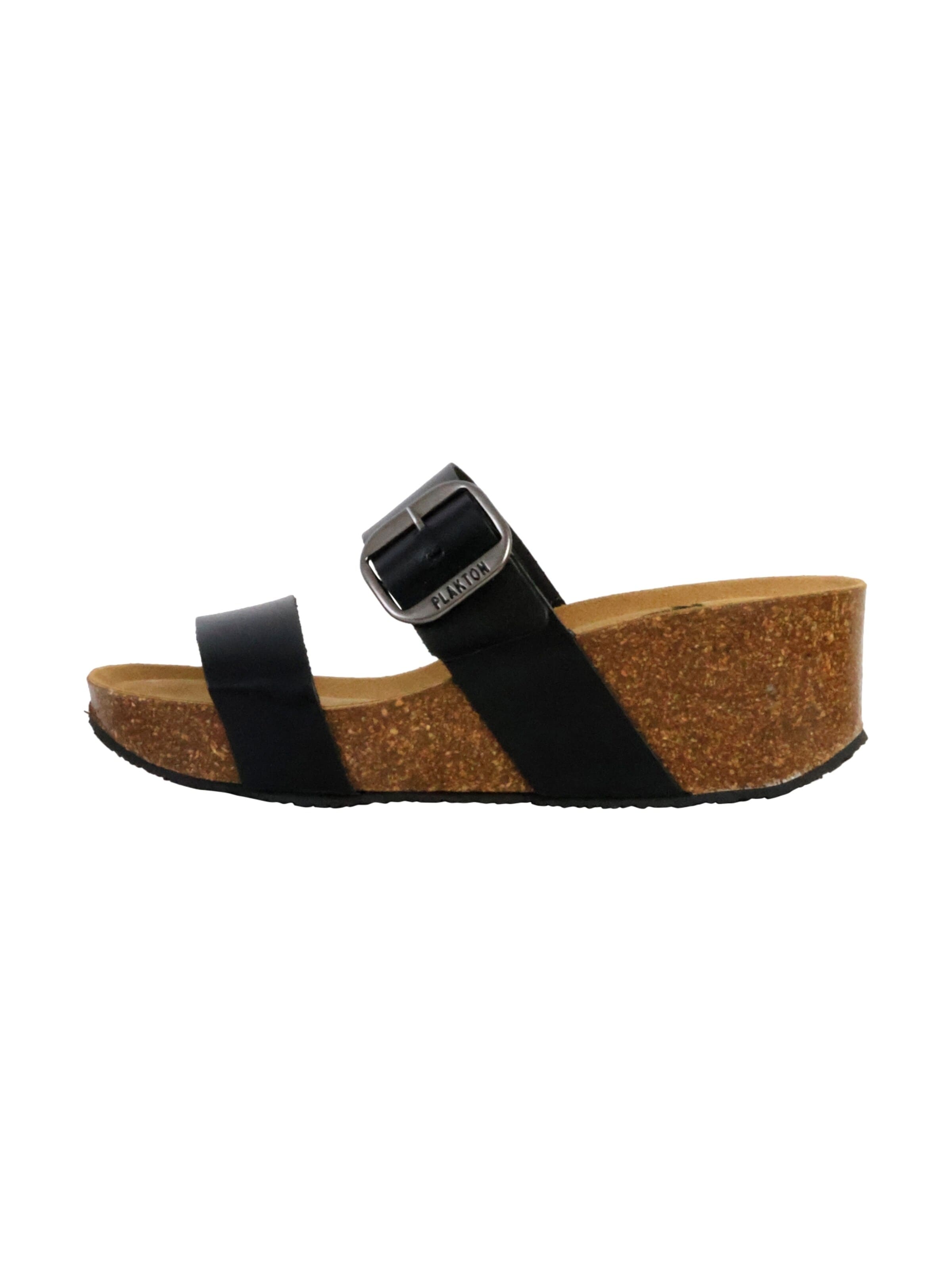 Mule 'So Rock Keilabsatz-Pantoletten aus Leder' Plakton en noir : devant