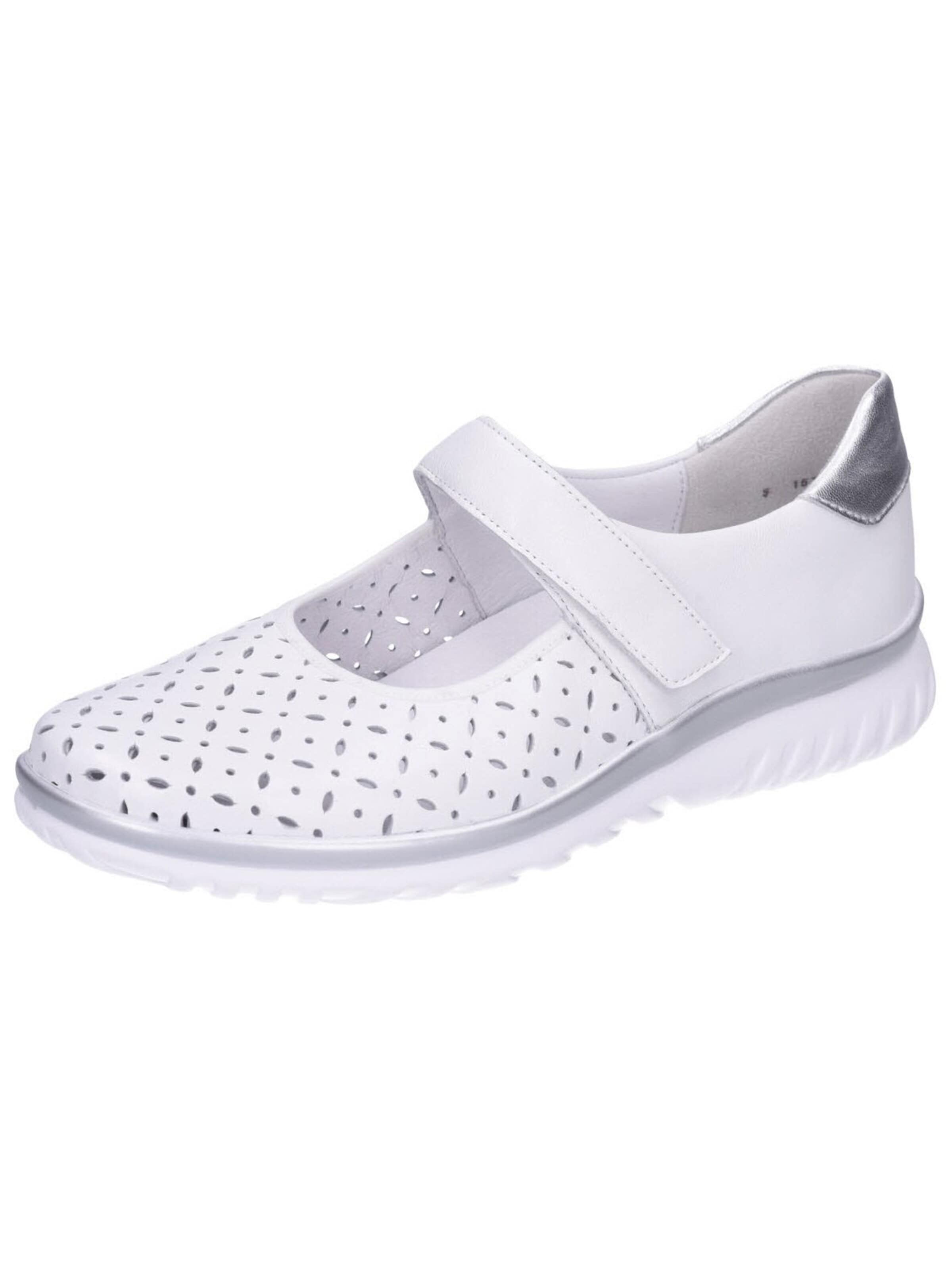 Ballerina con cinturino 'Slipper Damen L5075208/101 Echtleder in weiß' di SEMLER in bianco: frontale