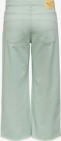 ONLY Široke hlačnice Kavbojke | zelena barva