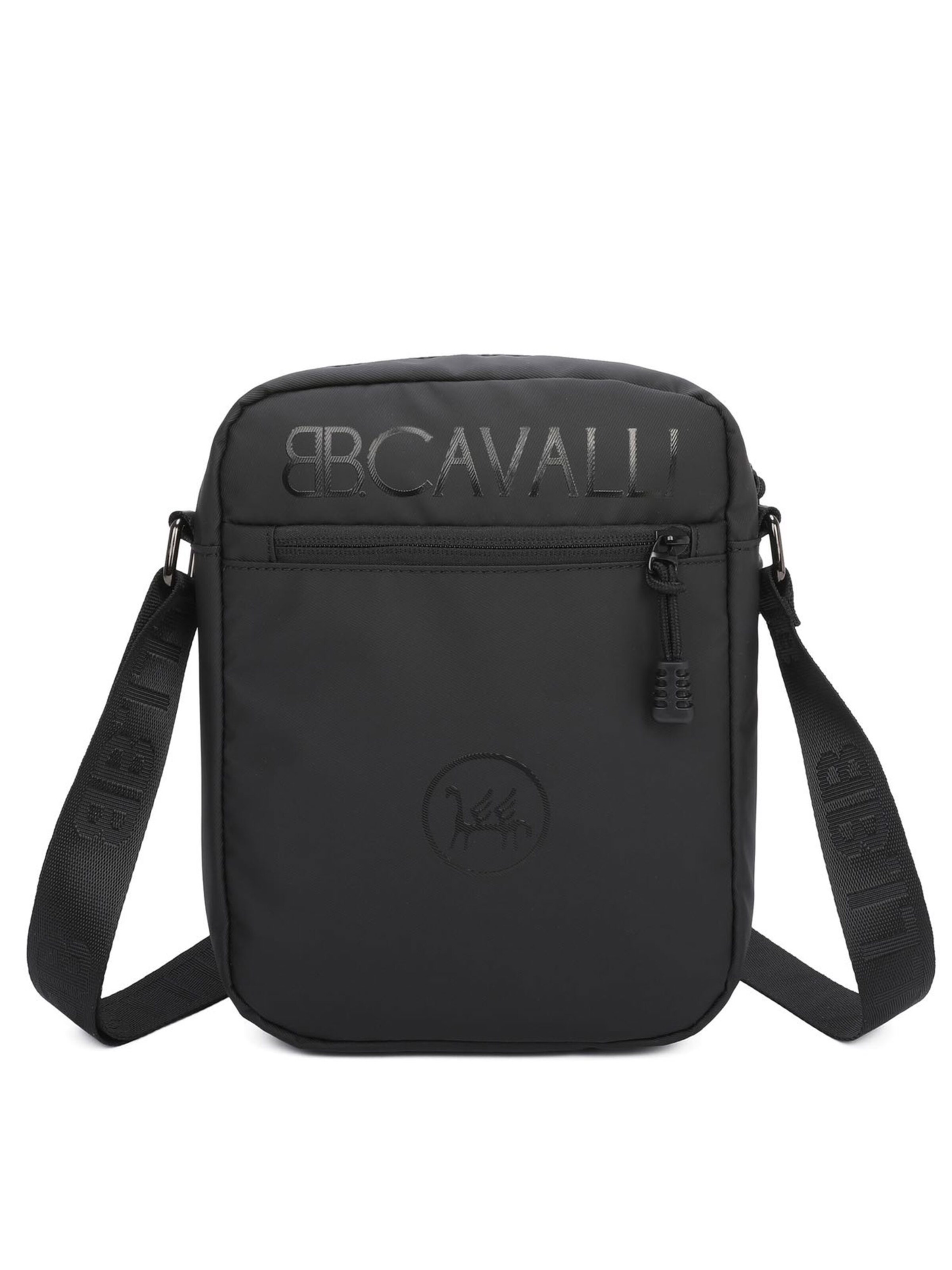 Borsa a tracolla di B. Cavalli in nero: frontale