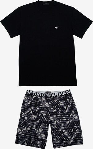 Emporio Armani Short Pajamas in Black: front