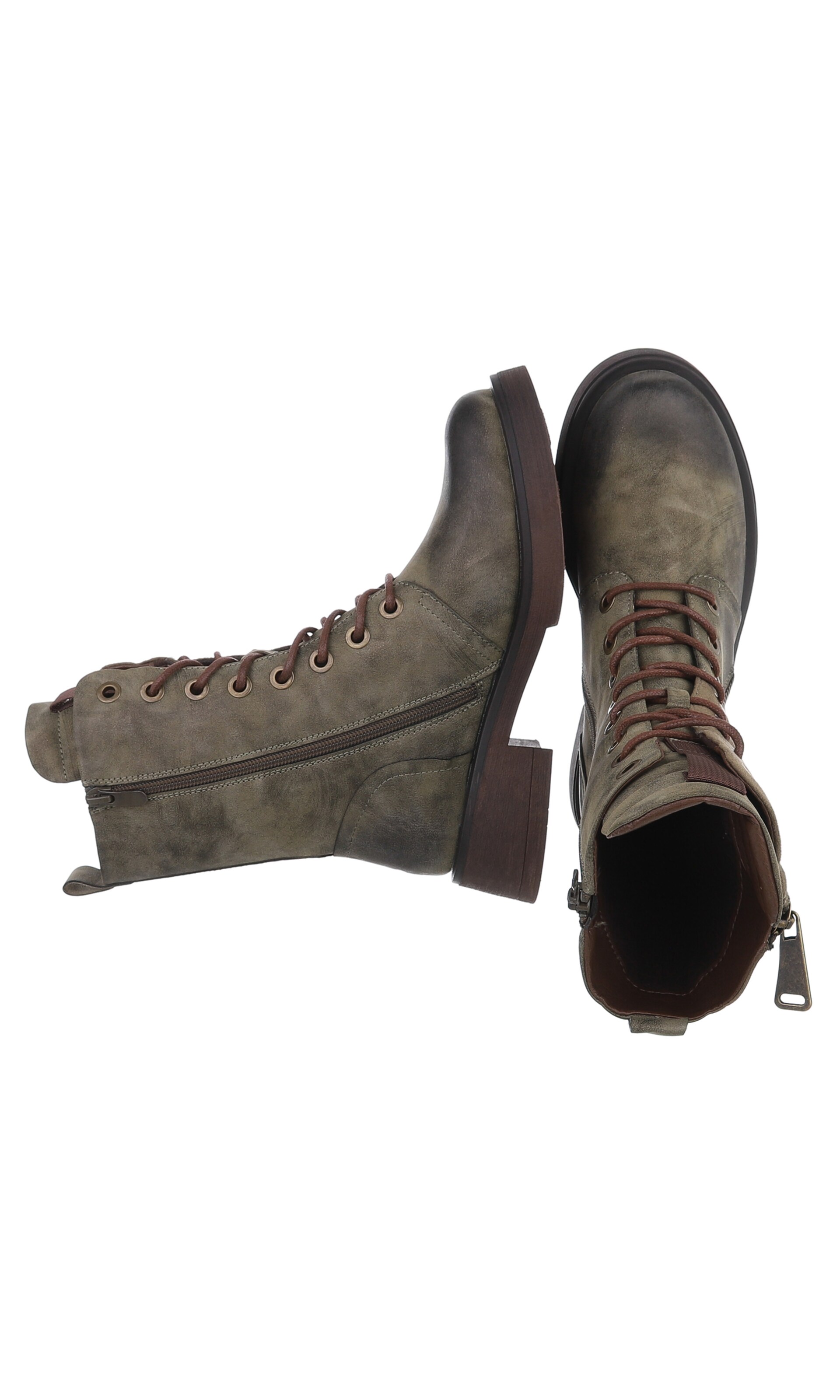 Ital-Design Schnürstiefelette in Grün