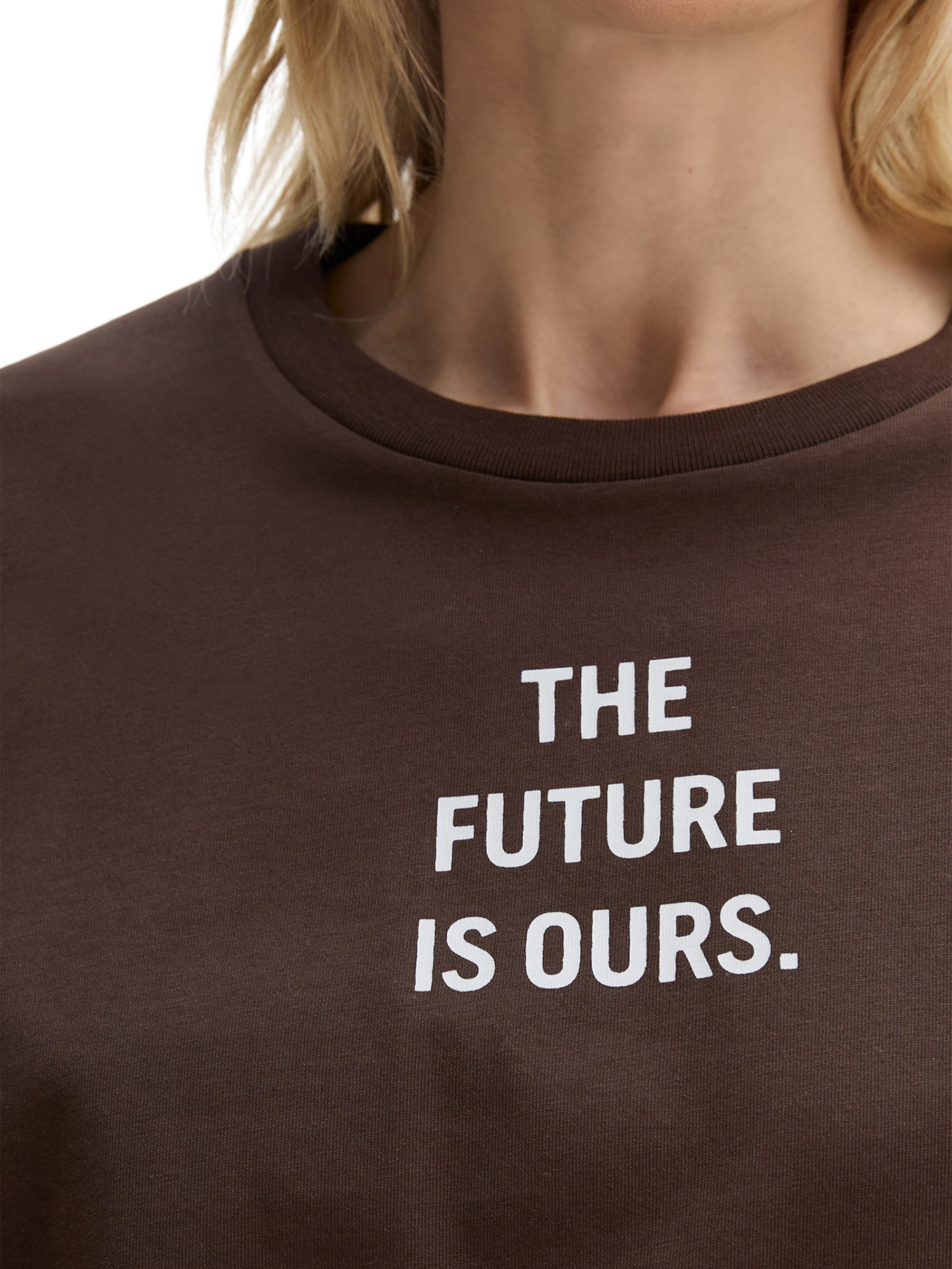 T-shirt 'Woman's Day' Marc O'Polo en marron