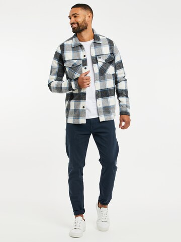 Threadbare Regular fit Button Up Shirt 'Saint Christopher' in Grey
