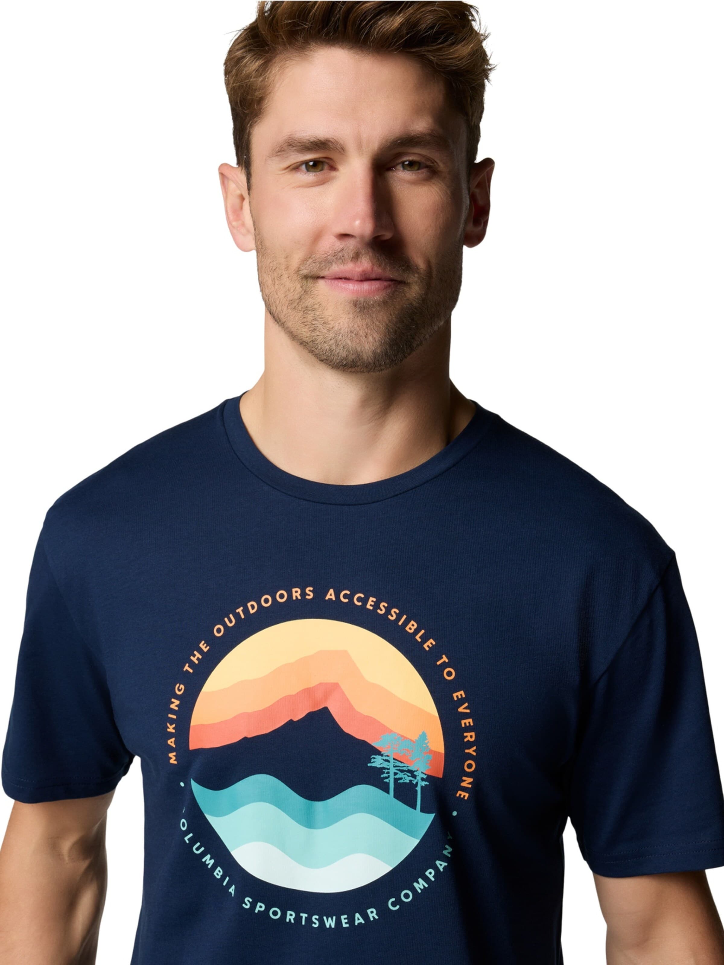 COLUMBIA Shirt 'Columbia Path Lake II Graphic' in Blauw