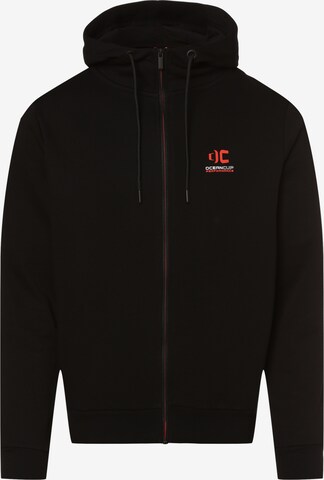 Ocean Cup Zip-Up Hoodie in Black: front